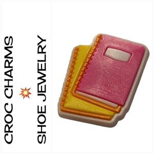 6/$20 Rubber Shoe Charm * School Books Reading Writing * Band Clog Shoe Jewelry